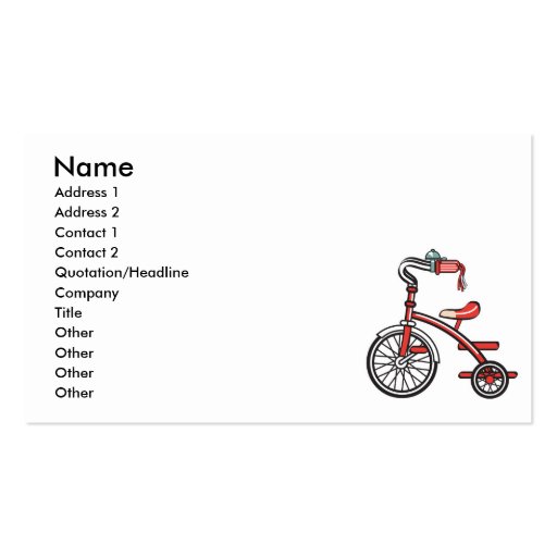 retro tricycle business card template (front side)