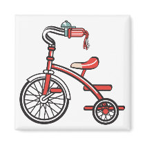 retro tricycle refrigerator magnet