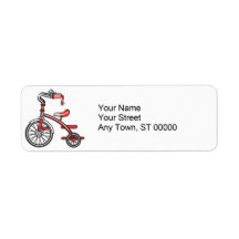 retro tricycle return address labels