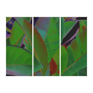 Retro Tropical Fabric Gallery Wrapped Canvas