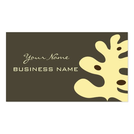 Retro tropical foliage business card template (back side)