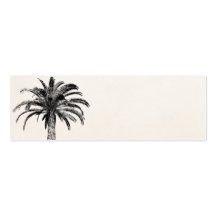 Retro Tropical Island Palm Tree in Black and White Business Card Template