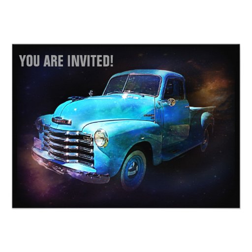 Retro Truck is Out of This World Invitations