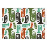 Retro Tuba Patttern Greeting Card