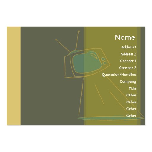 Retro TV Alien - Chubby Business Cards (front side)