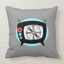Retro TV and Test Pattern Pillow