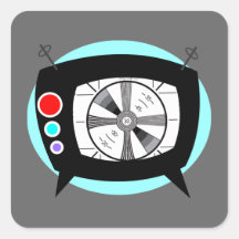 Retro TV and Test Pattern Stickers