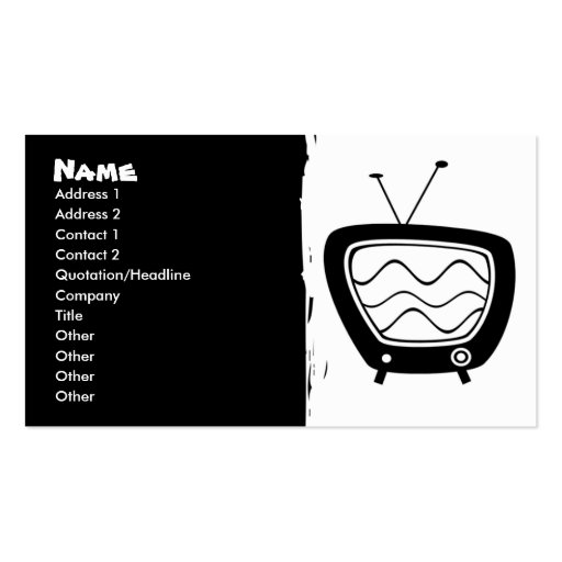 Retro TV Business Cards (front side)
