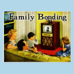 Retro TV Family Postcard (Family Bonding) postcards