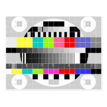 Retro TV multicolor signal test pattern Postcards