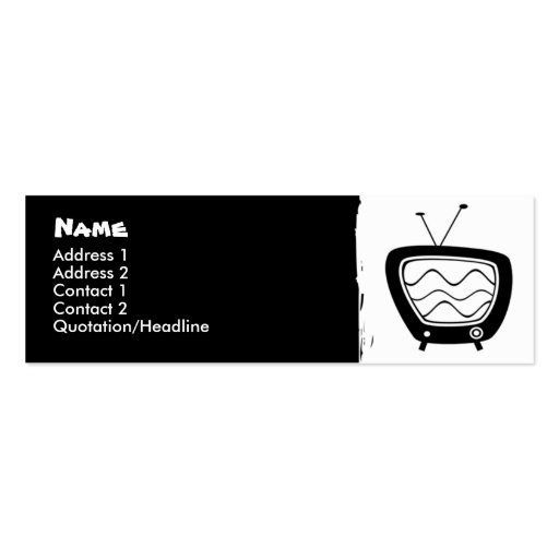 Retro TV Skinny Profile Cards Business Card Templates (front side)