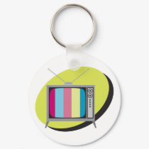retro tv television keychains