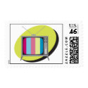 retro tv television postage