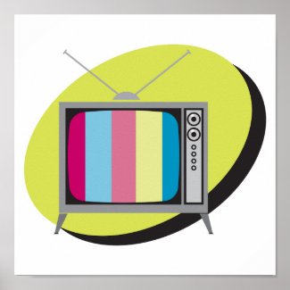 retro tv television print