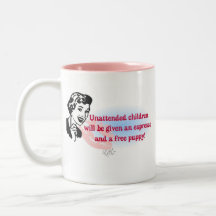 RETRO UNATTENDED CHILDREN COFFEE MUG