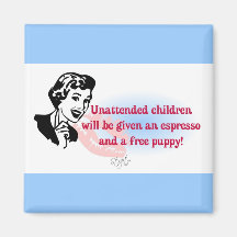 RETRO UNATTENDED CHILDREN REFRIGERATOR MAGNETS