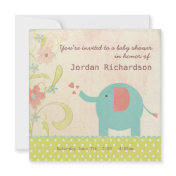 Retro Unisex Elephant Baby Shower