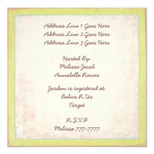 Retro Unisex Elephant Baby Shower Custom Invitation