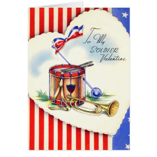 Retro US Military Valentine's Day Card