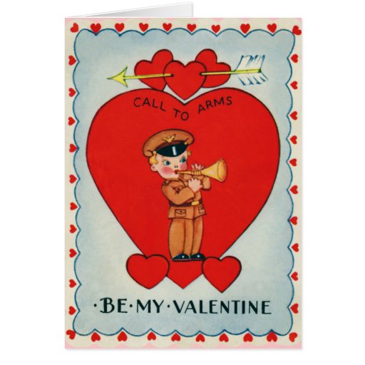 Retro US Military Valentine's Day Card | Zazzle