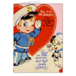 Retro US Military Valentine's Day Kids Card