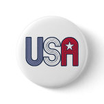 Retro USA With Star Patriotic Pin
