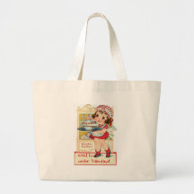 Retro Valentine's Day Maid Tote Bags