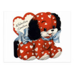 Retro Valentines Day Puppy Postcards