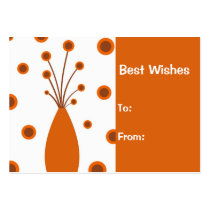 Retro vase Best Wishes : Card business cards