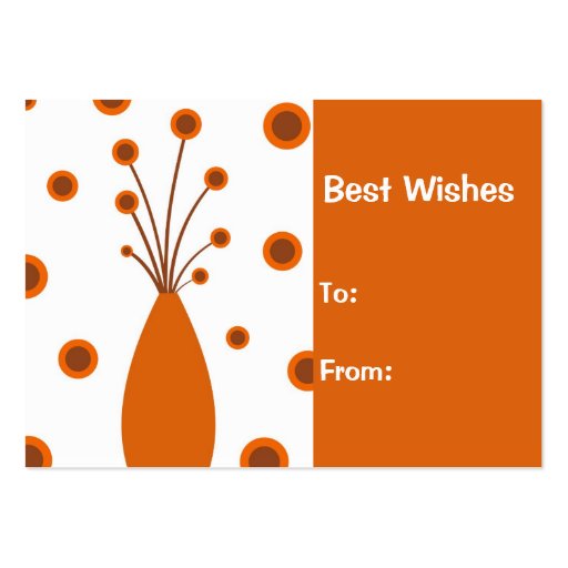 Retro vase Best Wishes : Card Business Card Template (front side)
