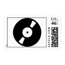 retro vinly record postage