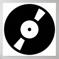 retro vinly record print