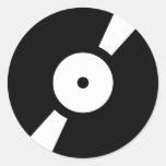 retro vinly record round stickers