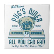 Retro Vintage 50s Style Pug's Diner Ceramic Tile