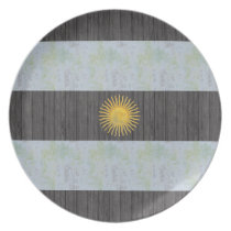 Retro Vintage Argentina Flag Dinner Plates