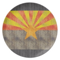 Retro Vintage Arizona Flag Party Plate