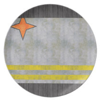 Retro Vintage Aruba Flag Plate
