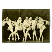 Retro Vintage Beautiful Dancing Women Ballet Dance Greeting Cards