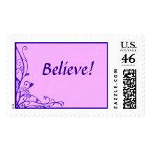 Retro Vintage Believe Purple Postage