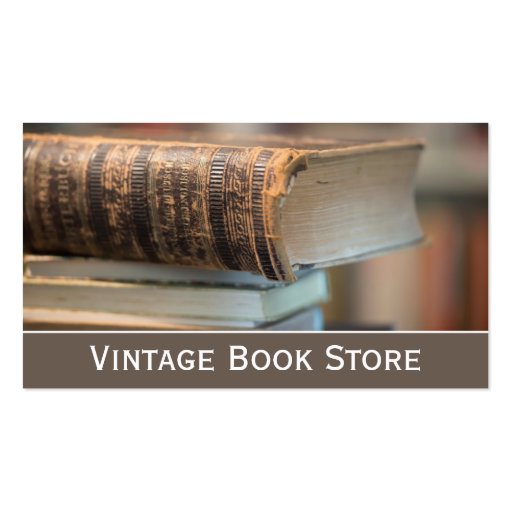 Retro, Vintage Book Store Photo - Business Card