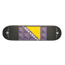 Retro Vintage Bosnia Herzegovina Flag Custom Skate Board