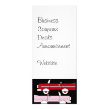 Retro Vintage Cars Pink Red Turquoise Blue Hot Rod Rack Cards