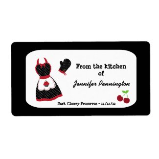 Retro vintage cherry from kitchen of food labels label