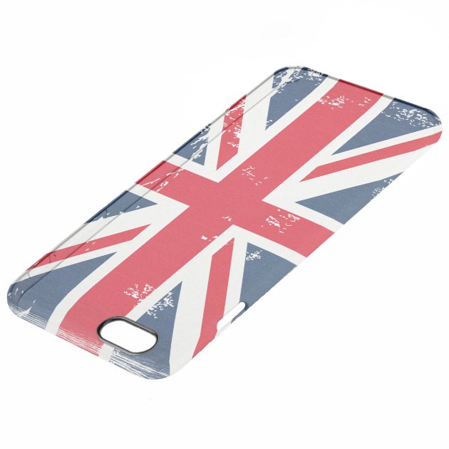 Retro Vintage Distressed Grunge UK Flag Union Jack Uncommon Clearlyâ„¢ Deflector iPhone 6 Plus Case-3