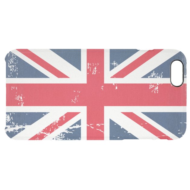 Retro Vintage Distressed Grunge UK Flag Union Jack Uncommon Clearlyâ„¢ Deflector iPhone 6 Plus Case-5