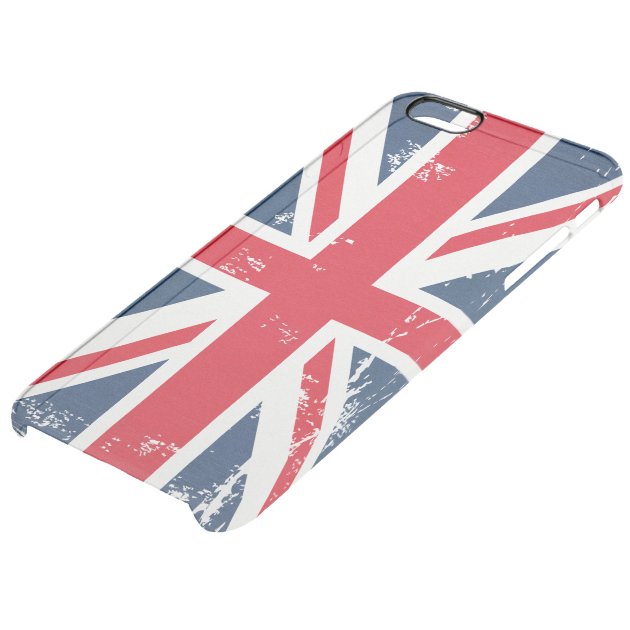 Retro Vintage Distressed Grunge UK Flag Union Jack Uncommon Clearlyâ„¢ Deflector iPhone 6 Plus Case-4