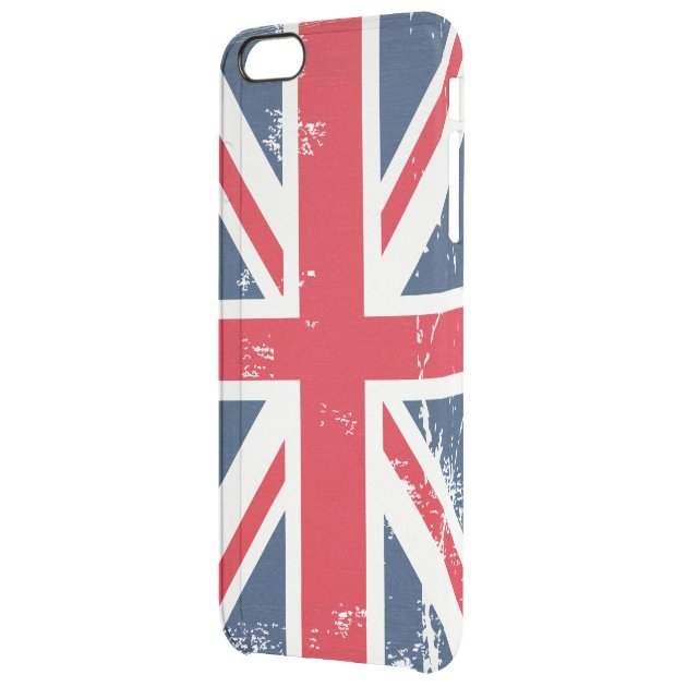 Retro Vintage Distressed Grunge UK Flag Union Jack Uncommon Clearlyâ„¢ Deflector iPhone 6 Plus Case