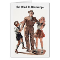 Retro Vintage Family Man Customize A Get Well Card