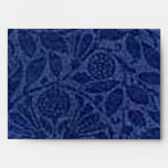 Retro Vintage Floral Blue Envelope