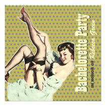 retro vintage fun bachelorette party invitation